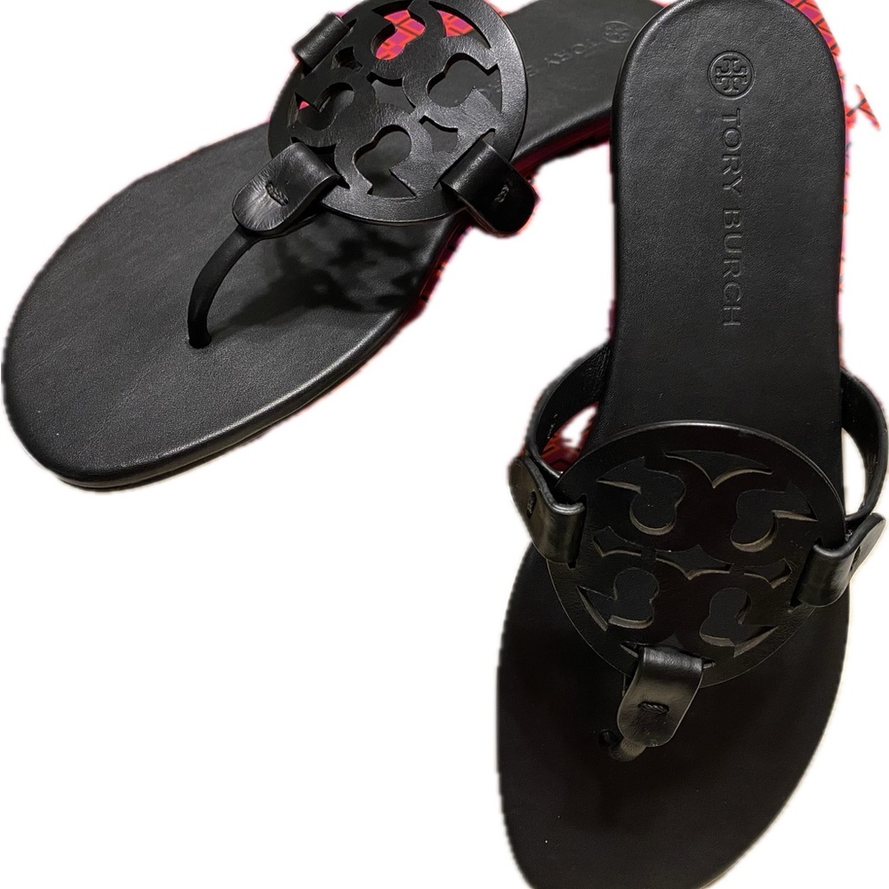 Tory Burch Miller Soft Sandal Black Sz 9